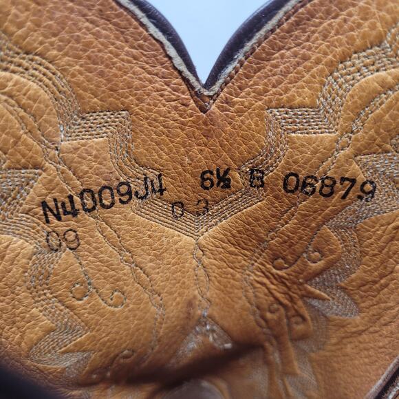 Lucchese 1883 Boots 6.5B Brown Lizard Leather Two Tone Cowboy Western Cowgirl - Picture 12 of 15